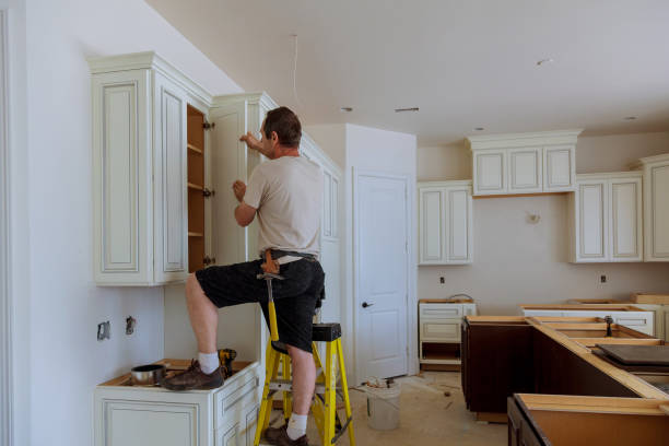 Kitchen island installation in Zieglerville by JMT Kitchen Cabinet
